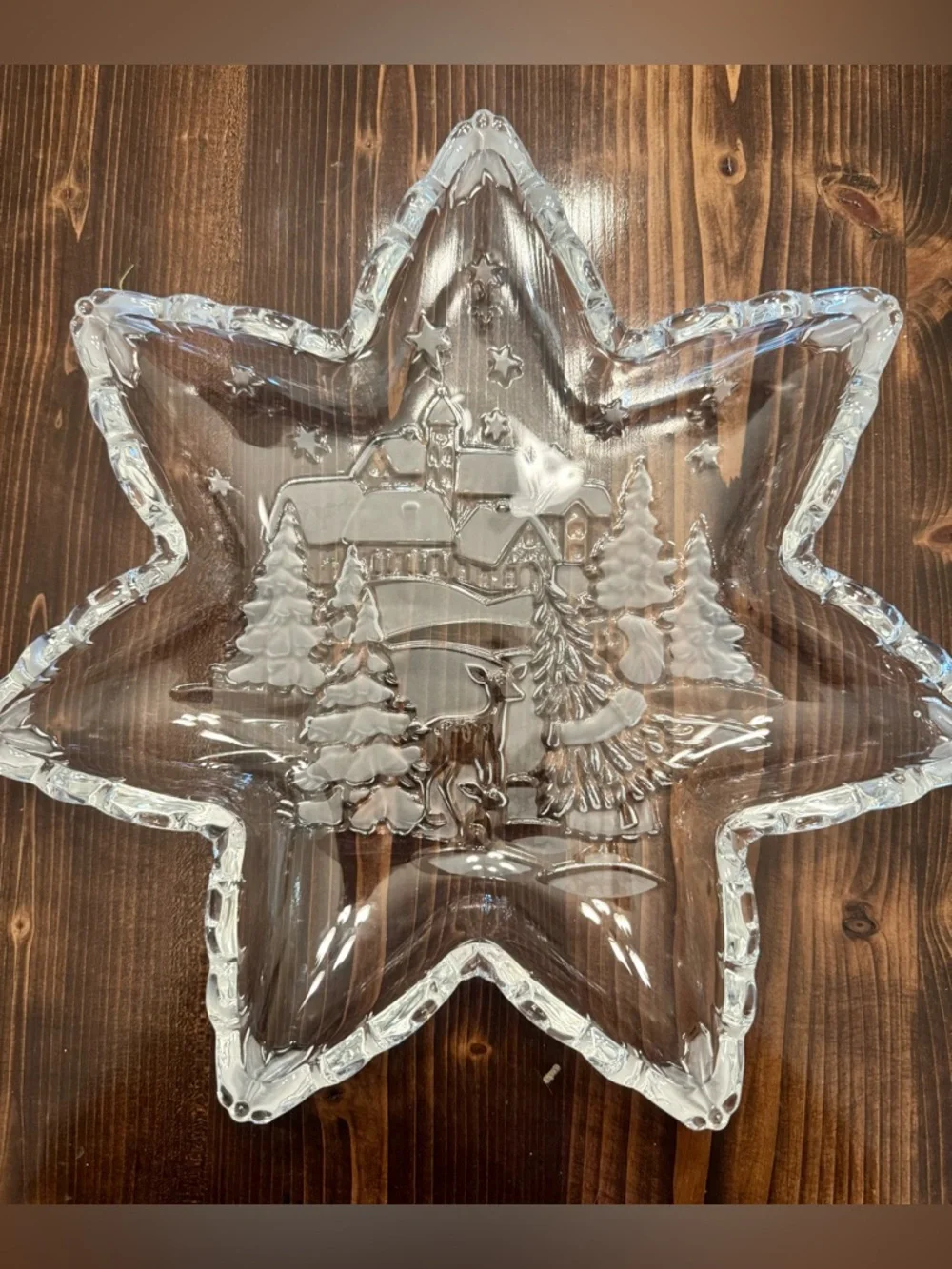 Vintage 90’s Mikasa Christmas Carol Glass Platter Made in Germany 12.5”